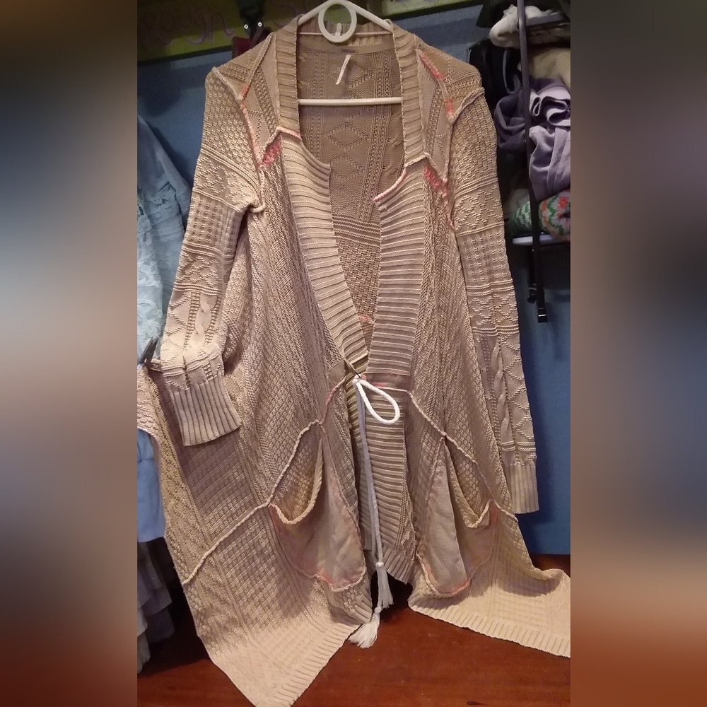 Khaki small free people cardigan new!
